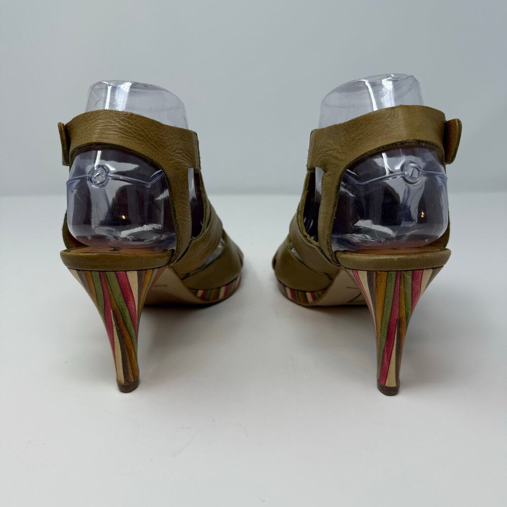 Anthropologie Schuler & Sons Ankle Strap Sandals Women's 37 (7) Camel Tan - Picture 6 of 12